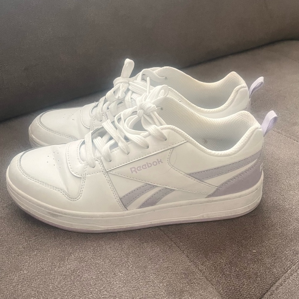 Reebok Classic White and Light Purple Sneakers